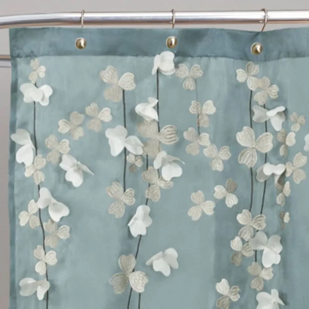Flower Drops Botanical Shower Curtain - Green - Lush Décor